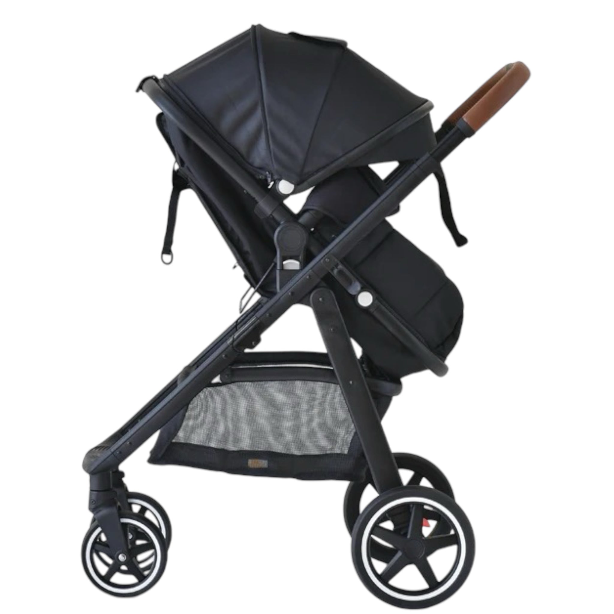 2-in-1 convertible pram and stroller (black) – bassinet and stroller combo
