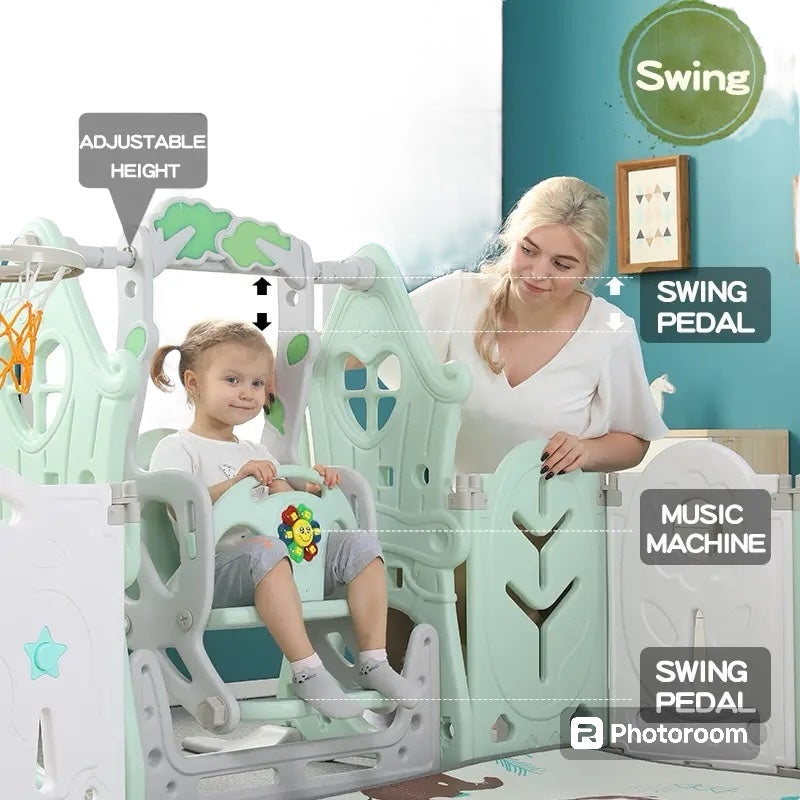 Forest Threehouse Theme Indoor HDP Baby Swing - Micky Mart