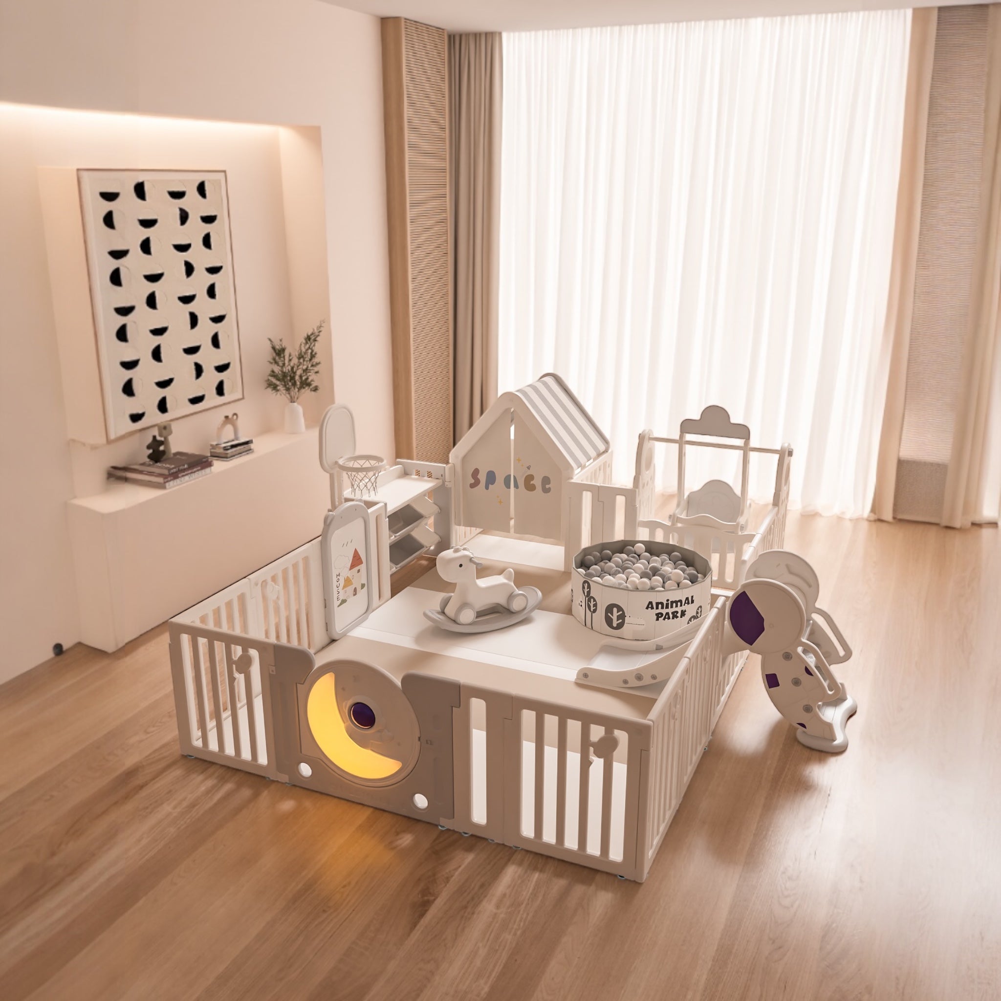 glowing space adventure playpen Australia
