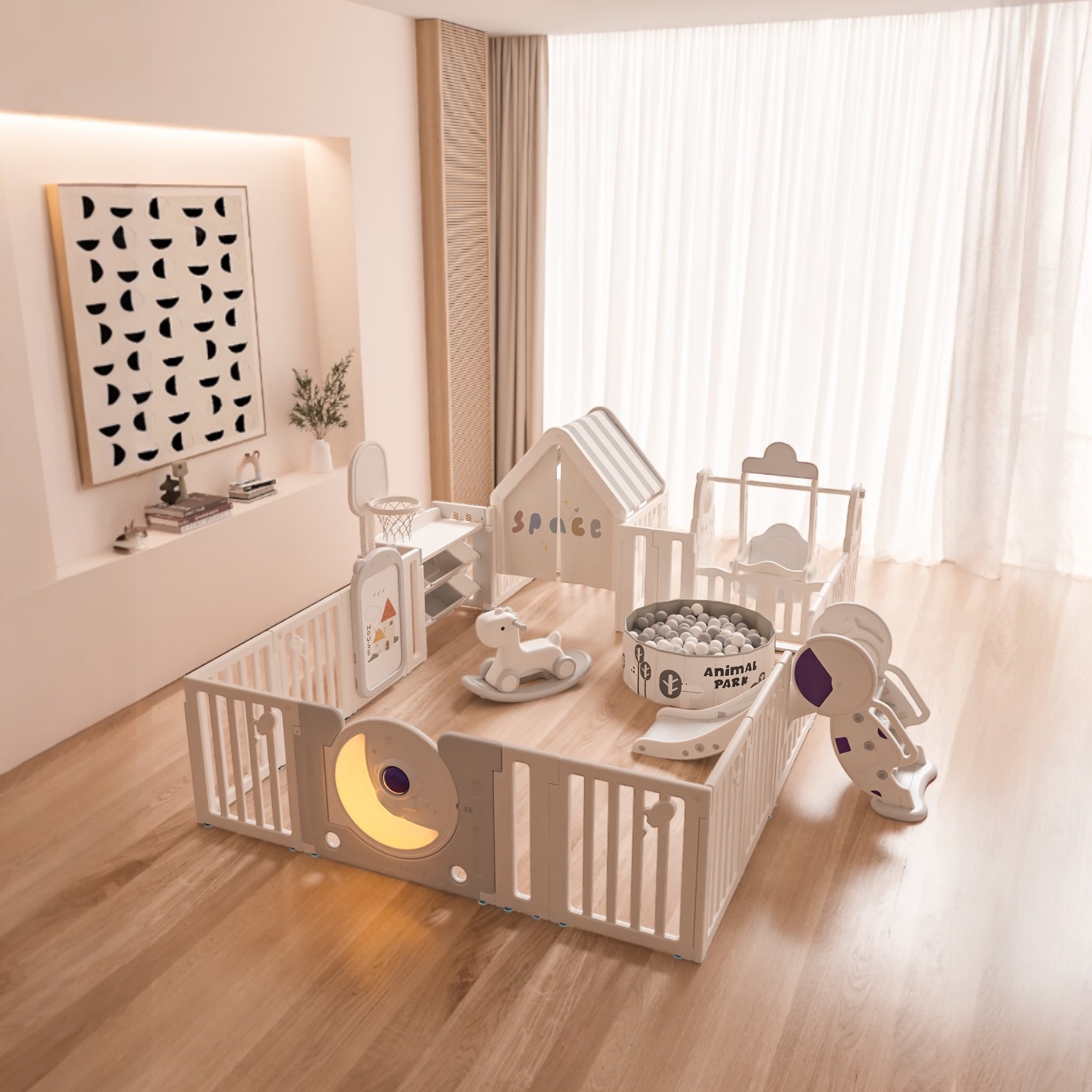 glowing space adventure playpen Australia