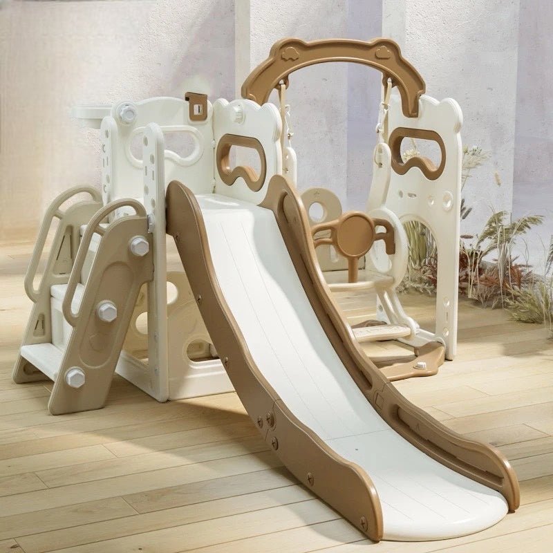 Bear 3 in 1 Slide & Swing Mocha Color Indoor And Outdoor - Micky Mart