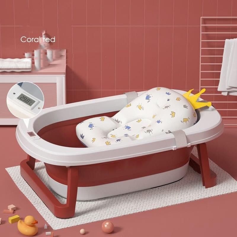 Foldable Bathtub For Newborns,Travel Essential Bathtub With Smart Temperature Detection System - Micky Mart