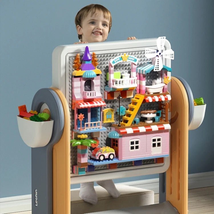 Kids Building Block Table And Chair Play Set - Micky Mart