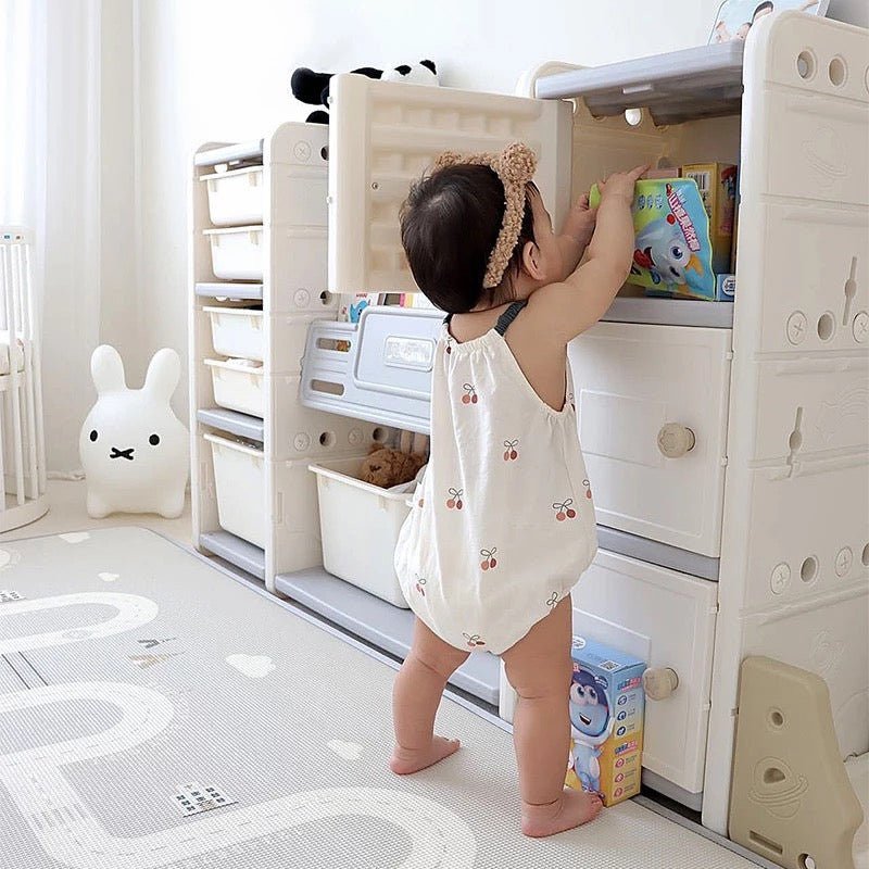 Bear 2 in 1 Not Easy Dirty Cabinet Living Room Toys Organiser Storage Rack Dust - Proof Storage - Micky Mart