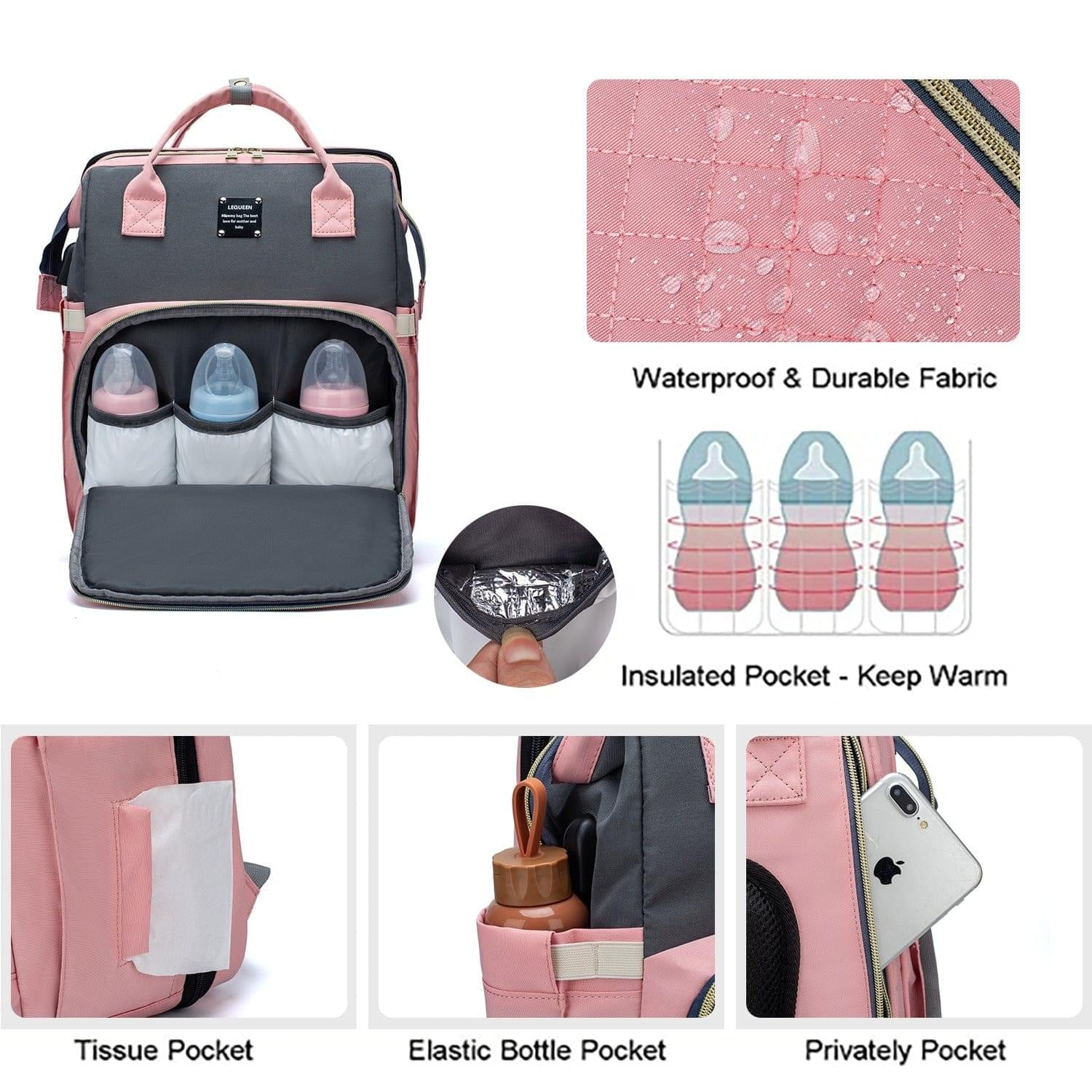 Mother And Baby Double Shoulder Diaper Backpack - Micky Mart