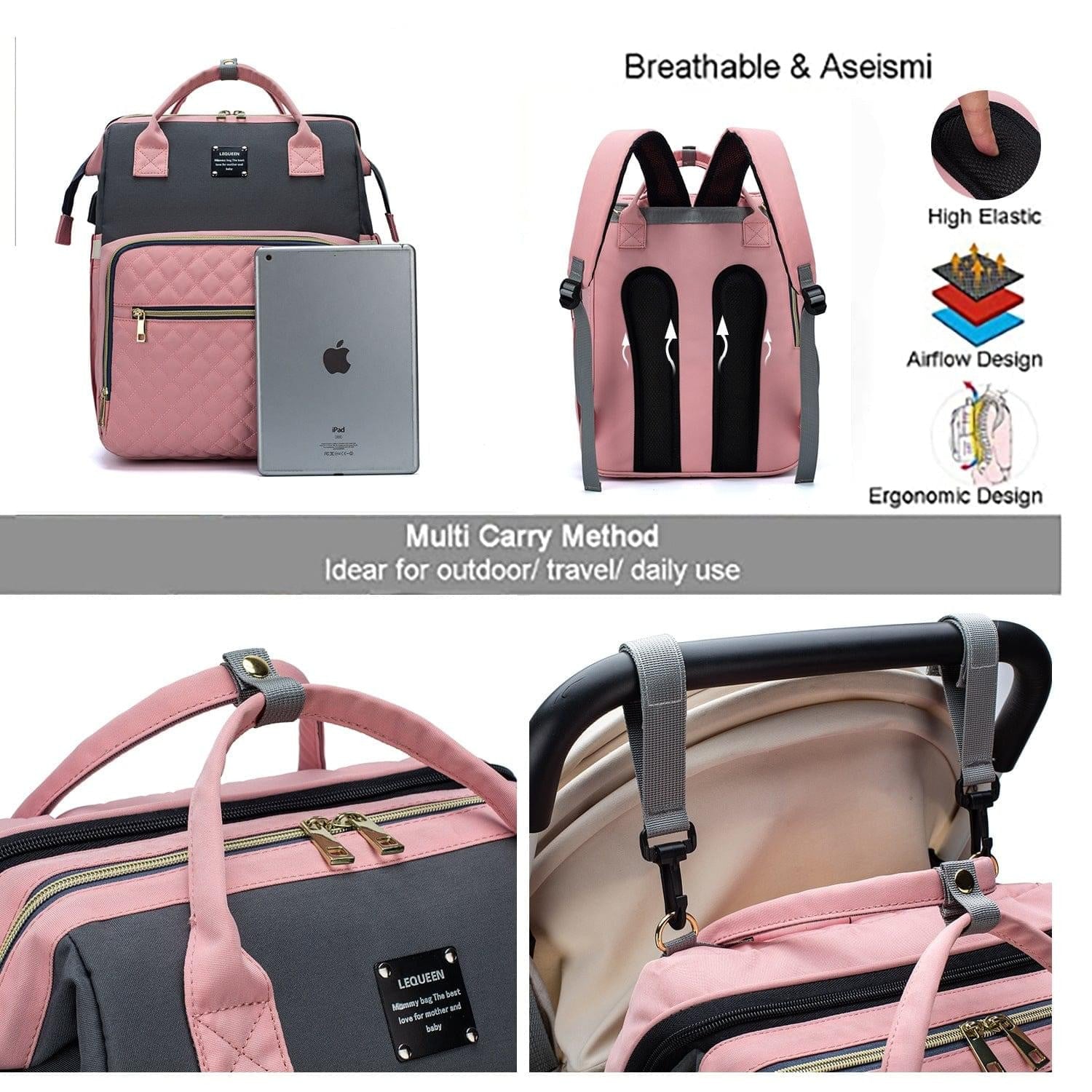 Mother And Baby Double Shoulder Diaper Backpack - Micky Mart