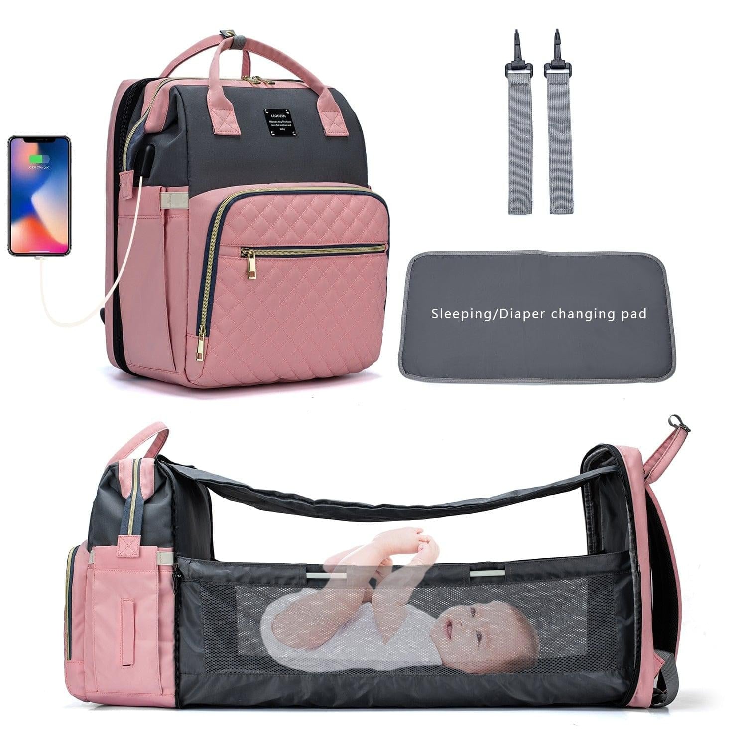 Mother And Baby Double Shoulder Diaper Backpack - Micky Mart
