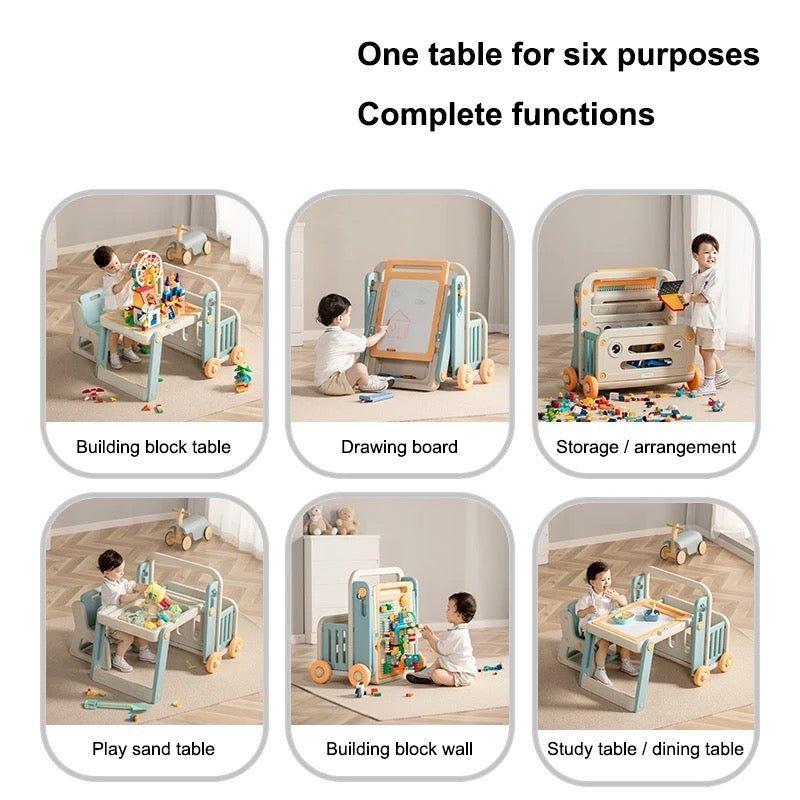 Multifunctional Building Block Kids Table And Chair With Toy Storage - Micky Mart