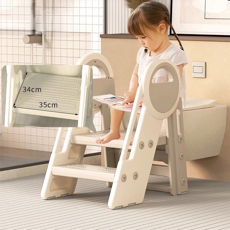 Multifunctional Child Toddler Learning Tower Non-slip Toilet Step Stool Plastic Folding Multi Heights 2 Step Stool Ladder - Micky Mart